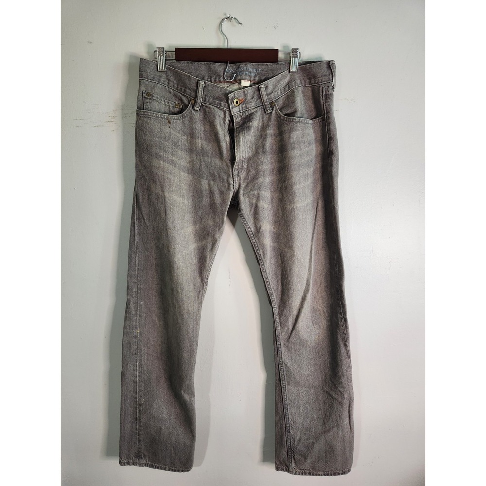 Banana Republic VTG Straight Jeans Mens Size 33 x 30 Gray Regular Fit Emo